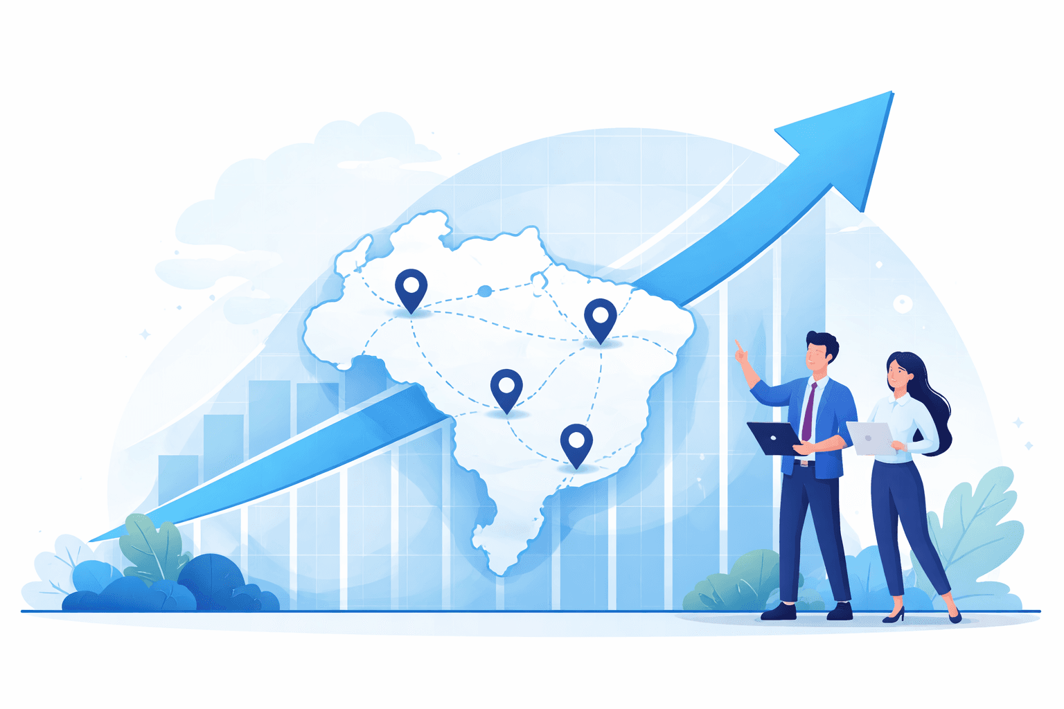 Crescimento regional planejado da plataforma ouggaaas
